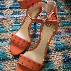 Jessica Simpson 7.5 M Elonna 2 Ankle Strap Sandals Studded Heels